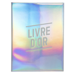 Livre d'or 100 pages tranche argent - Format 27x22cm - GLOSSY