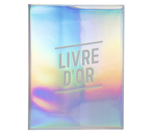 Livre d'or 100 pages tranche argent - Format 27x22cm - GLOSSY