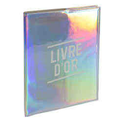 Livre d'or 100 pages tranche argent - Format 27x22cm - GLOSSY