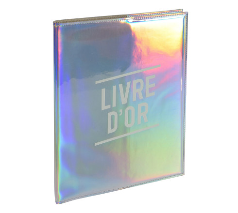Livre d'or 100 pages tranche argent - Format 27x22cm - GLOSSY