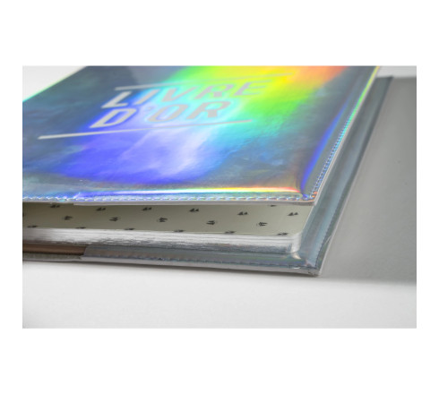Livre d'or 100 pages tranche argent - Format 27x22cm - GLOSSY