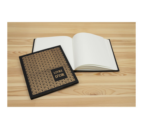 Livre d'or 140 pages tranche or - Format 21x19cm - PALMYRE