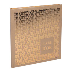 Livre d'or 140 pages tranche or - Format 21x19cm - PALMYRE