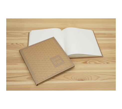 Livre d'or 140 pages tranche or - Format 21x19cm - PALMYRE