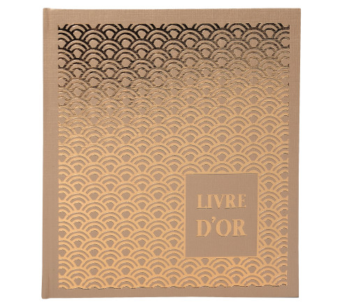 Livre d'or 140 pages tranche or - Format 21x19cm - PALMYRE