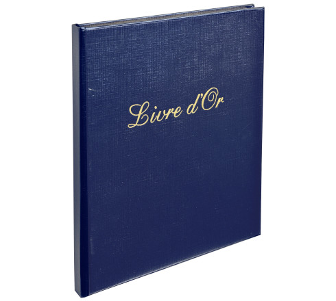 Livre d'or Balacron avec titre 140 pages blanches - 21x19 cm vertical