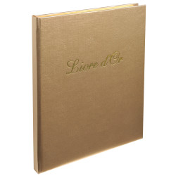 Livre d'or Balacron avec titre 140 pages blanches - 21x19 cm vertical