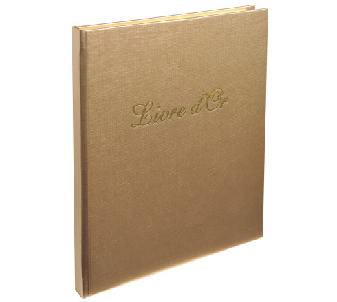 Livre d'or Balacron avec titre 140 pages blanches - 21x19 cm vertical