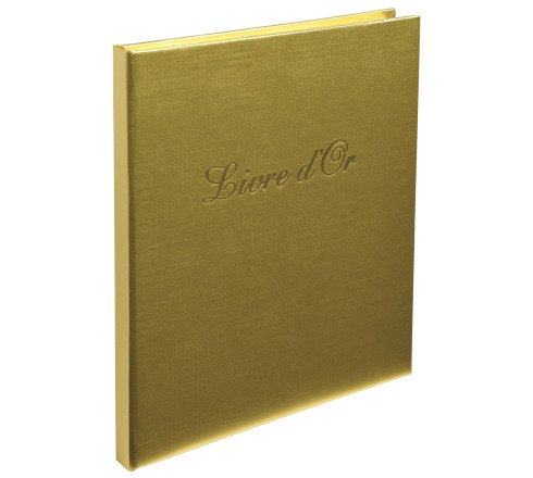 Livre d'or Balacron avec titre 140 pages blanches - 21x19 cm vertical