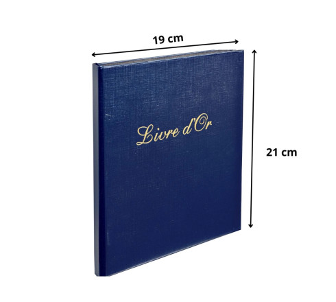 Livre d'or Balacron avec titre 140 pages blanches - 21x19 cm vertical