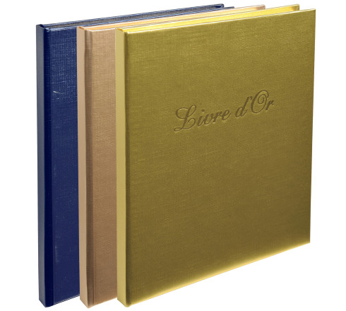 Livre d'or Balacron avec titre 140 pages blanches - 21x19 cm vertical