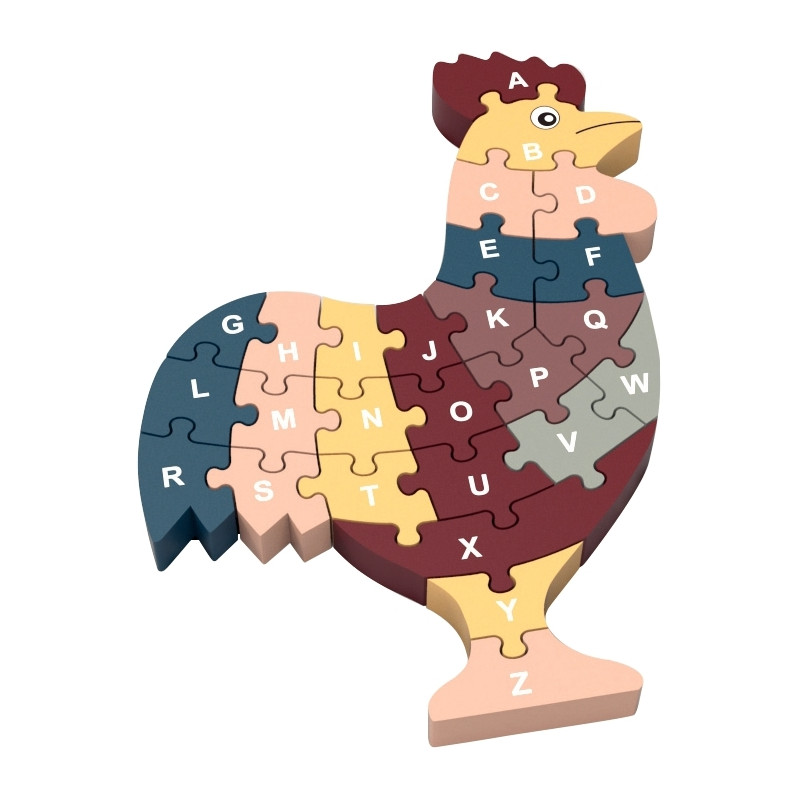 Puzzle coq lettres et chiffres