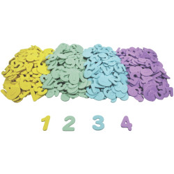 Paquet de 500 chiffres mousse adhésifs coloris assortis