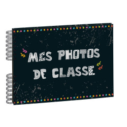 Album photos à spirales 50 pages noires pour photos de classe - 32x22 cm