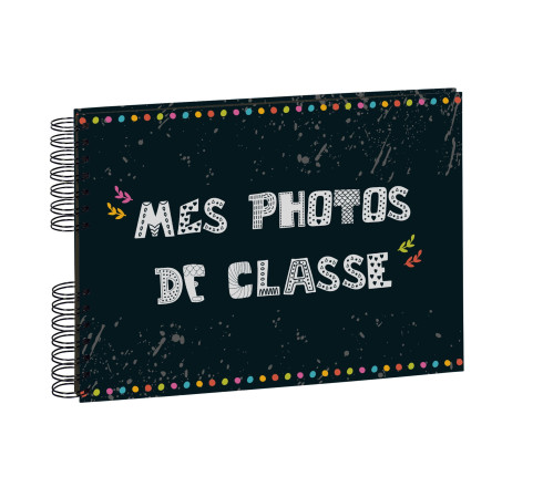 Album photos à spirales 50 pages noires pour photos de classe - 32x22 cm