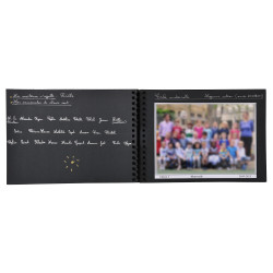 Album photos à spirales 50 pages noires pour photos de classe - 32x22 cm