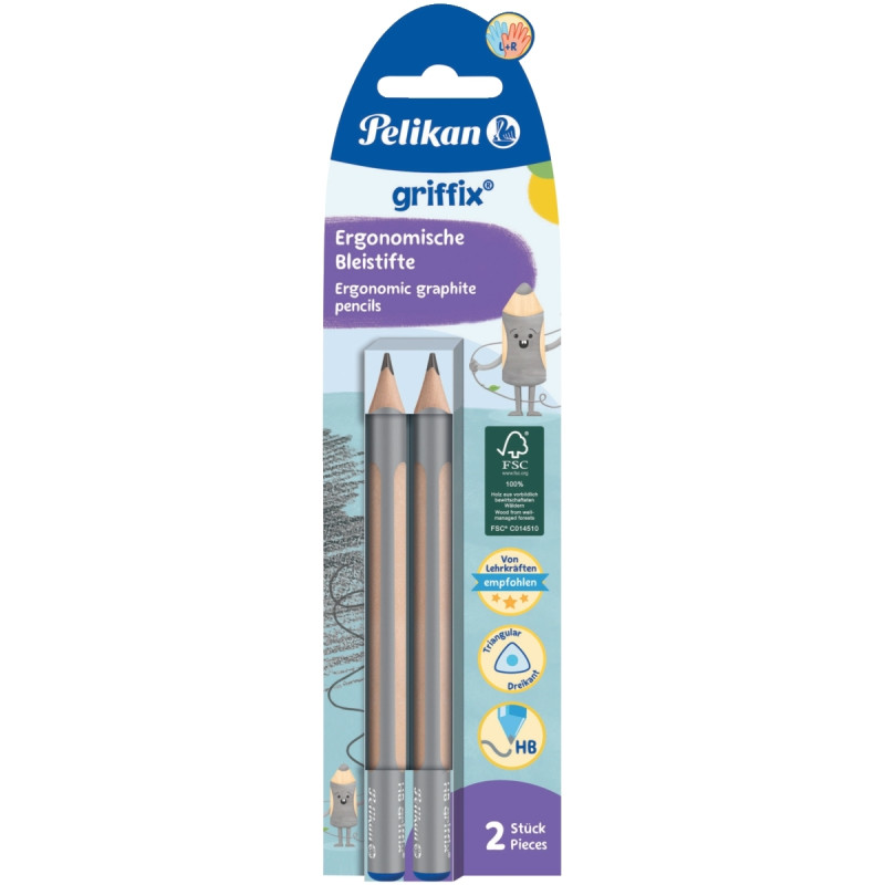Blister de 2 crayons Griffix HB