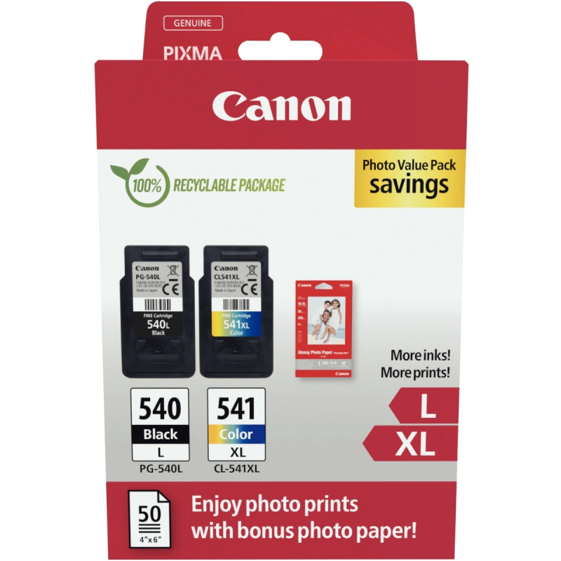 Canon 540L/541XL lot 2 cartouches encre noir & couleurs hte capa authe