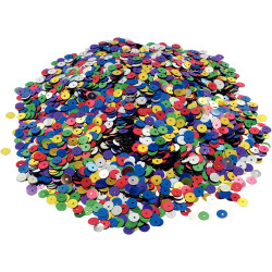 Pot de 185 grammes de sequins ronds lisses, perforés diamètre 6 mm, as