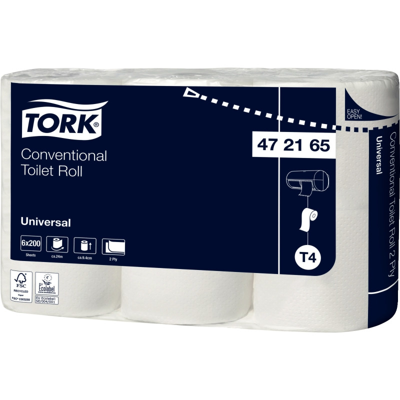 Lot de 6 rouleaux papier hygiènique Universal 2 plis