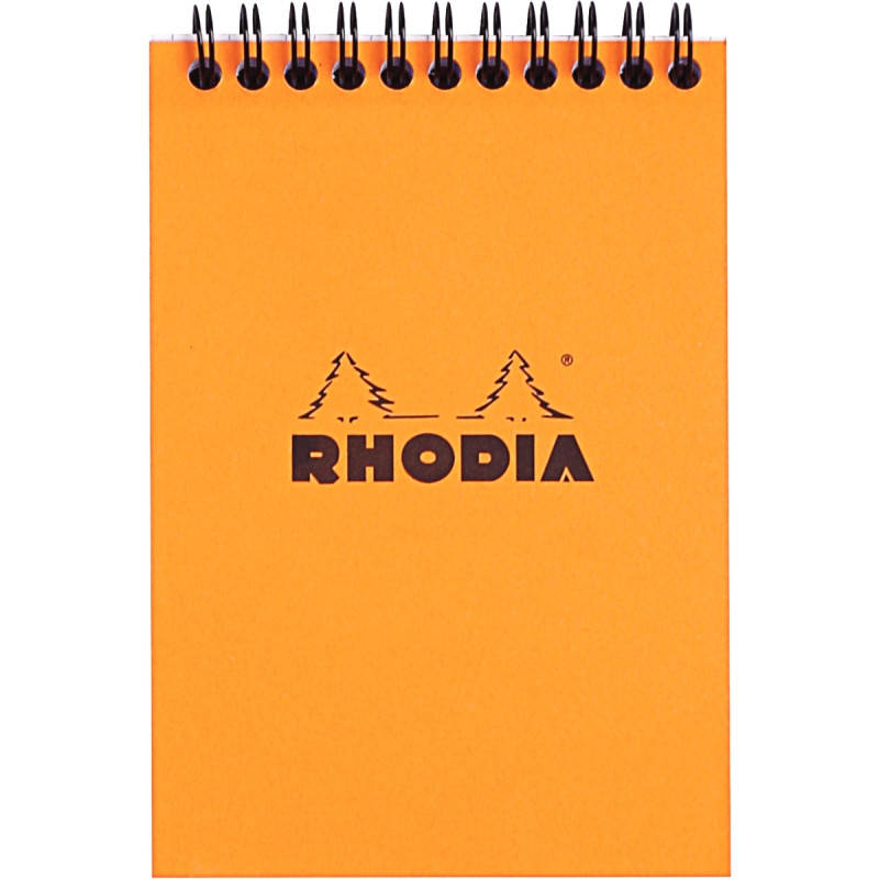 Bloc-notes à reliure intégrale RHODIA orange, format A6, 160 pages, qu