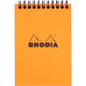 Bloc-notes à reliure intégrale RHODIA orange, format A6, 160 pages, qu