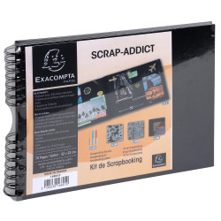 Kit de scrapbooking album 70 pages noires Scrap-Addict : Complet