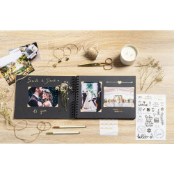 Kit de scrapbooking album 70 pages noires Scrap-Addict : Complet
