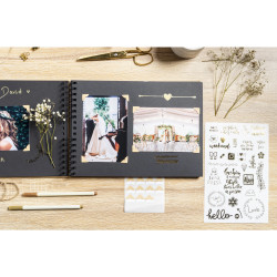 Kit de scrapbooking album 70 pages noires Scrap-Addict : Complet