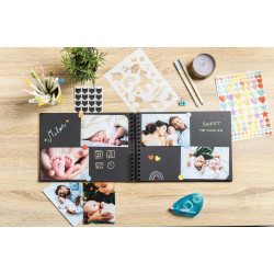Kit de scrapbooking album 70 pages noires Scrap-Addict : Complet