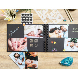 Kit de scrapbooking album 70 pages noires Scrap-Addict : Complet
