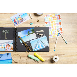 Kit de scrapbooking album 70 pages noires Scrap-Addict : Complet
