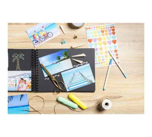 Kit de scrapbooking album 70 pages noires Scrap-Addict : Complet
