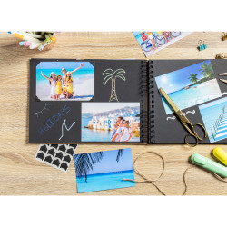 Kit de scrapbooking album 70 pages noires Scrap-Addict : Complet
