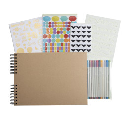 Kit de scrapbooking album 70 pages noires Scrap-Addict : Complet