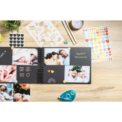 Kit de scrapbooking album 70 pages noires Scrap-Addict : Complet