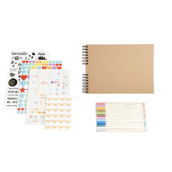 Kit de scrapbooking album 70 pages noires Scrap-Addict : Complet