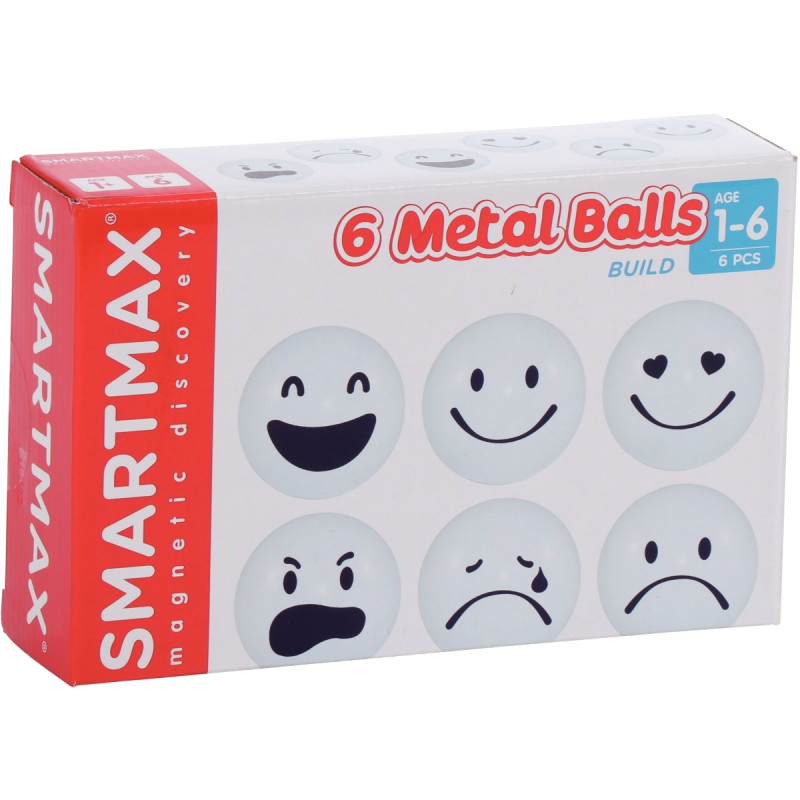 Boite de 6 boules magnétiques expressions du visage SMARTMAX