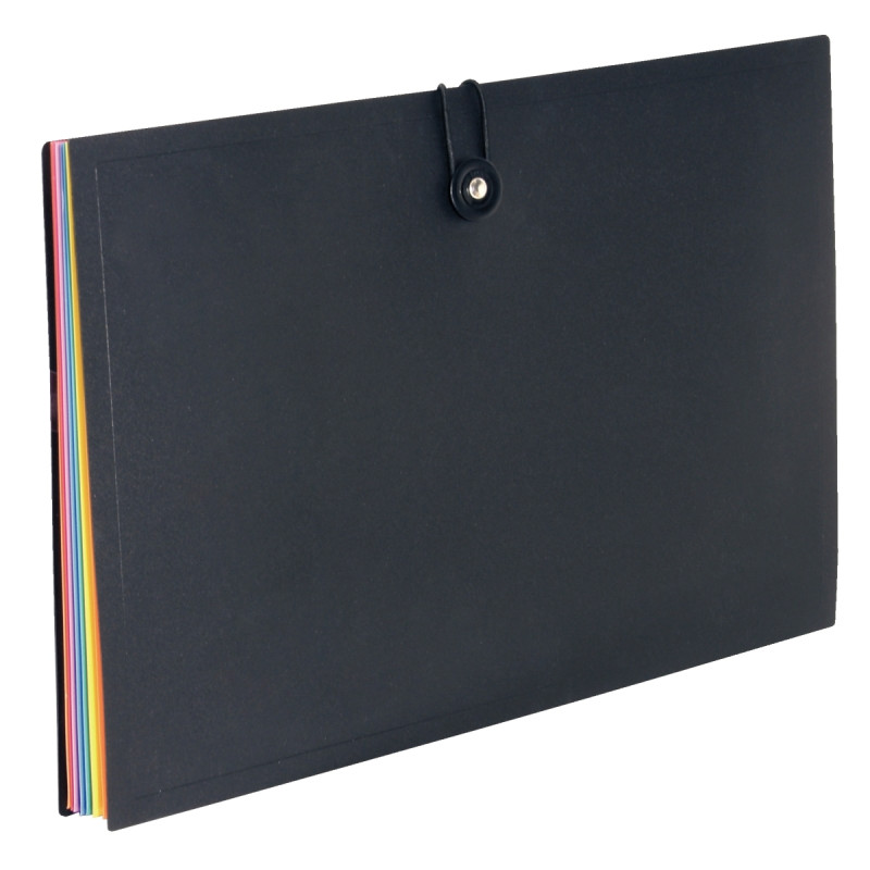 Trieur extensible avec bouton RAINBOW CLASS en polypropylène, 8 compar