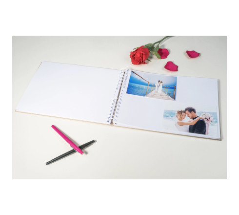 Album photos à spirales 50 pages blanches - Format 32x22cm - KRAFT