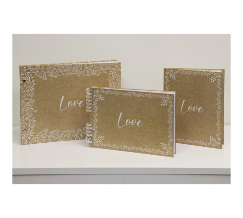 Album photos à spirales 50 pages blanches - Format 32x22cm - KRAFT