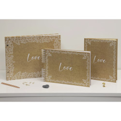 Album photos à spirales 50 pages blanches - Format 32x22cm - KRAFT