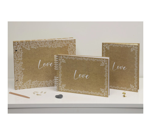 Album photos à spirales 50 pages blanches - Format 32x22cm - KRAFT