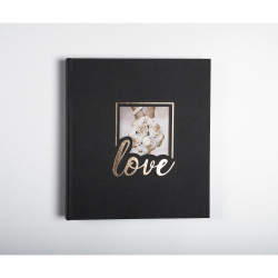 Album photos livre 60 pages noires - Format 29x32cm - LOVE Noir