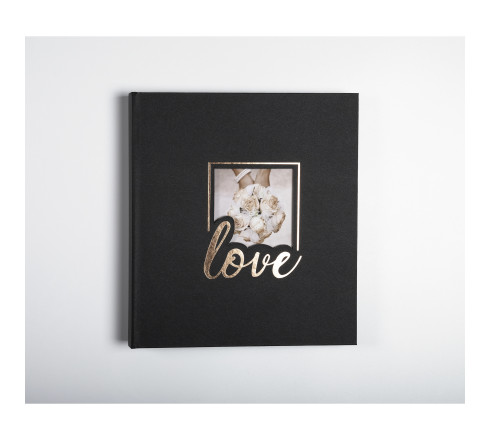 Album photos livre 60 pages noires - Format 29x32cm - LOVE Noir