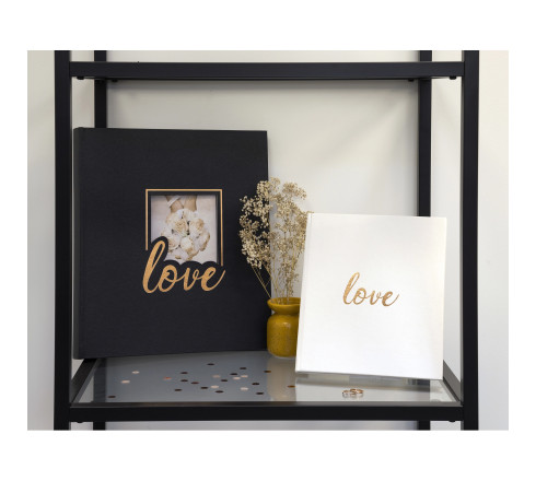 Album photos livre 60 pages noires - Format 29x32cm - LOVE Noir