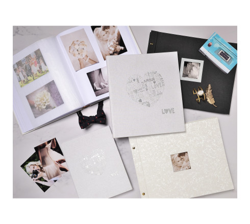 Album photos à vis rechargeable 40 pages noires Ceremony - 37x29 cm