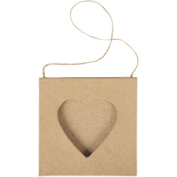 Lot de 10 cadres mini cœur en carton