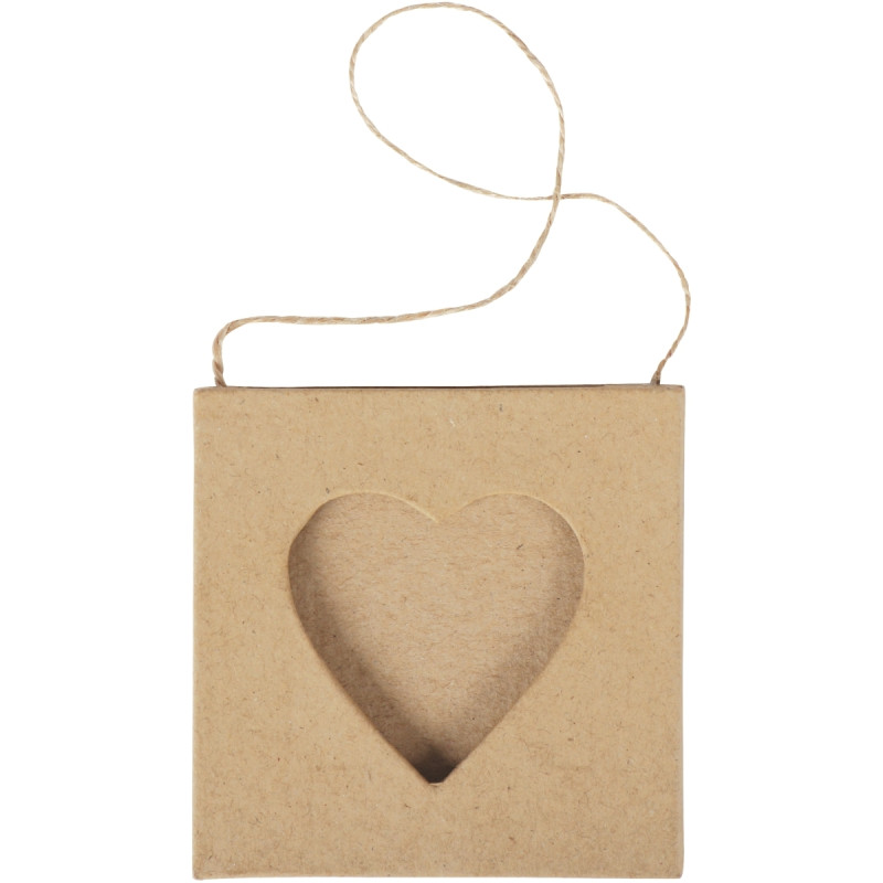 Lot de 10 cadres mini cœur en carton