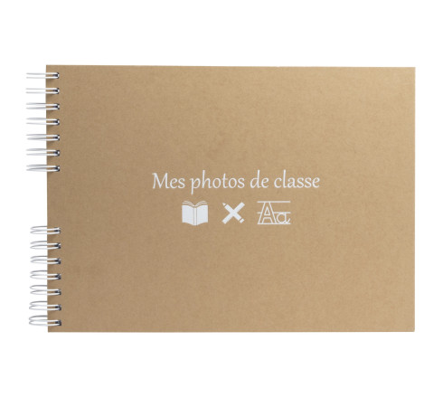 Album photos à spirales 50 pages blanches pour photos de classe